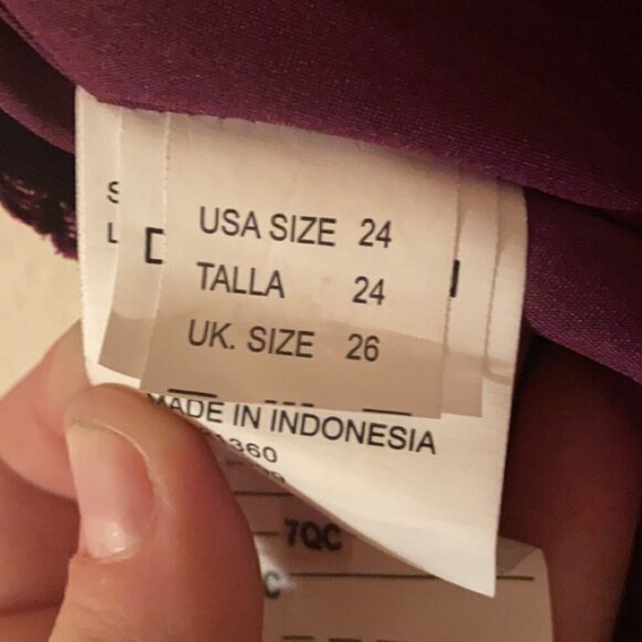 Mori Lee Eggplant Purple Tulle Lace Bridesmaid Formal Prom Gown Plus size 24 - Picture 13 of 15